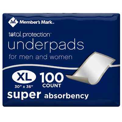 Member's Mark  Underpad, For Men and Women Prtection 30'' x 36'' (100 ct.)