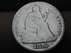1876 S Seated Liberty Silver Dime- San Francisco, About Good Details