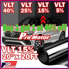 VLT 15% 20" 240" 20 FT Limo Auto Home Commercial Uncut Window Roll Tint Film P1
