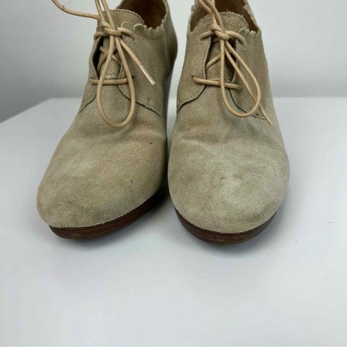 Jack Rogers Olivia Wedge Bootie Tan Suede Wooden Heel Ankle Boots size 10 - Picture 2 of 9