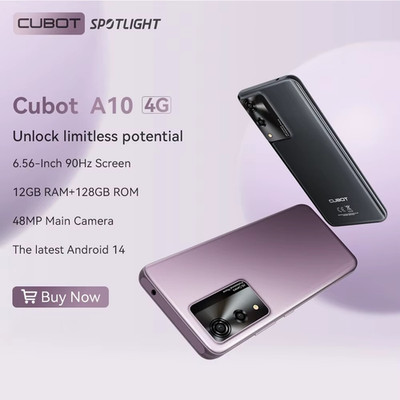 Android Smartphone Cubot A10, 12GB RAM (4GB+8GB), 128GB ROM, Octa-core, 6.56-Inc