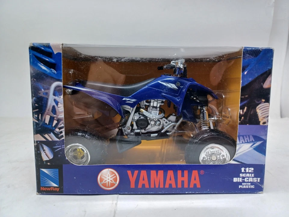 New Ray Yamaha YFZ450 in blue ATV 1:12 diecast - Image 2 of 4