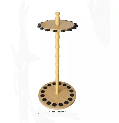 Round Wooden Fishing Rod Holder, 16 Reel Capacity- 30