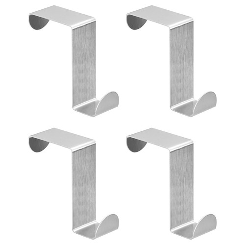 Ganci sopra la porta, 4 pezzi - Ganci doppi a forma di S in acciaio inox (argento) - Foto 1 di 5