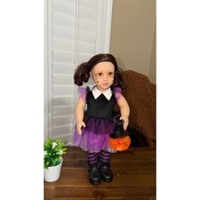 Our Generation 18" Halloween Witch Doll Brunette w Light Up Pumpkin collectible
