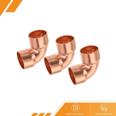 3Pack 90 Degrees Elbow Copper Pipe Fitting Brazing Connection 5/8'' ID