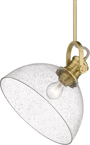 Golden Lighting 3118-L BCB-SD Hines 1 Light 14' Pendant in Brushed Champagne - Picture 3 of 6