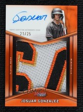 2025 Bowman's Best Orange Refractor 21/25 Josuar Gonzalez #PPA-JG Patch Auto 9et