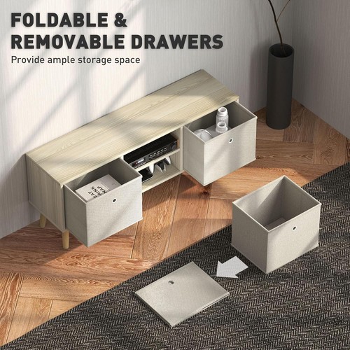 TV Unit Stand Cabinet Sideboard Shelving & 2 Drawers Storage Unit Up To 50" - Picture 5 of 9