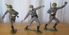Vintage Marx 6 inch German Soldiers World War 2 painted soldier figure lot of 3
