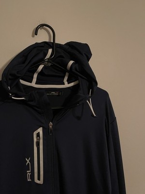 Ralph Lauren RLX Full Zip Blue Performance Zip Hooded Golf Jacket