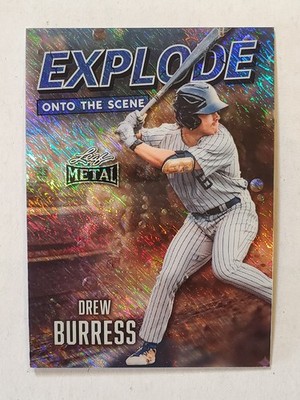 DREW BURRESS 2026 Leaf Metal EXPLODE ONTO THE SCENE BLUE SHIMMER #'d 3/5