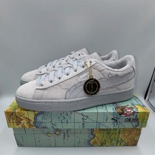 PUMA Suede 3 ONE PIECE Jr Feather Gray Platinum Gray Kids 6.5 Anime Sneakers