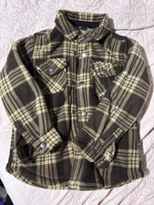 Eddie Bauer Kids Plaid Fleece Shirt Jacket Snap Front Lined Pockets 4/5