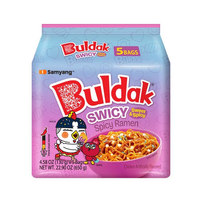 Samyang Buldak Swicy Flavor Ramen, 4.58 oz, 5 Pack