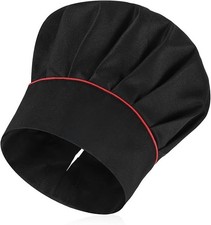 Hibachi Chef Hat,Black Chef Hat,Adjustable Elastic Baker Kitchen Cooking Chefs