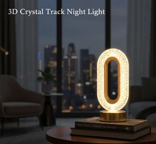 Touch Control 3D Crystal Track Night Light Girls Room Home Decor Aesthetics USB