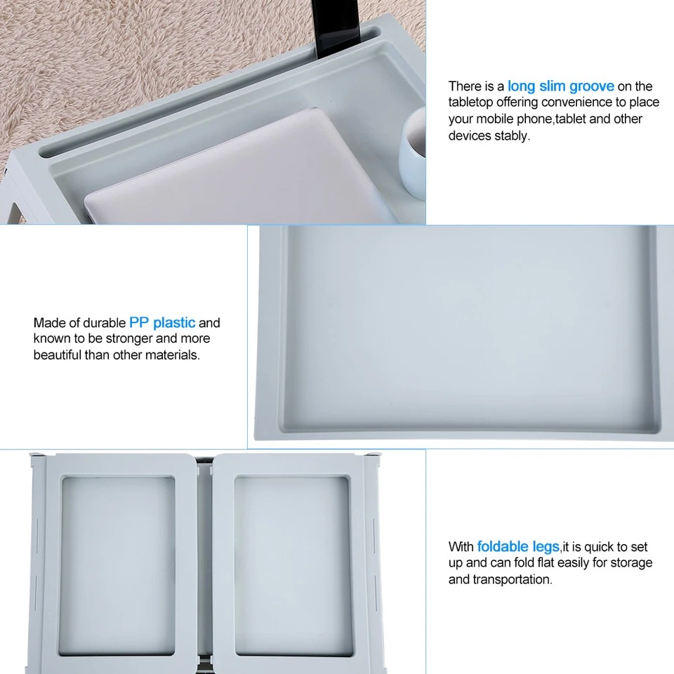 1 Faltbare Frühstückstisch Bett Tablett Beige Tragbar Serviertablett Camping - Bild 2 von 4