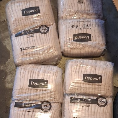 Depend Maximum Absorbency Underwear XL 34 Count Odorblock Dryshield White
