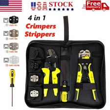 Wire Crimpers 4 In 1 Ratcheting Terminal Crimping Pliers Cord End Terminals Tool