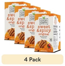 (4 pack) Good Earth, Sweet & Spicy, Herbal Black Tea, Tea Bags, 18 Count New