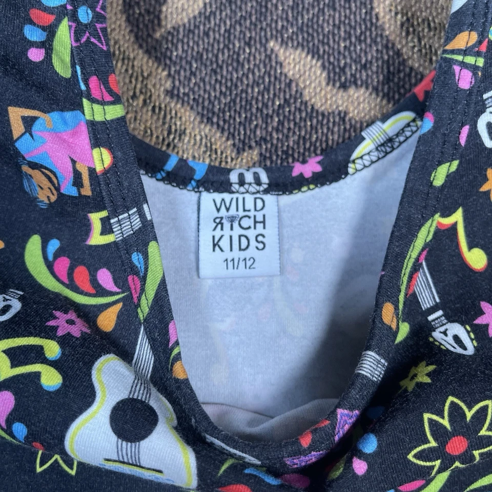 Wild Rich Kids Twirl Dress Girls Size 11/12 Disney Coco Art Black - Image 3 of 4