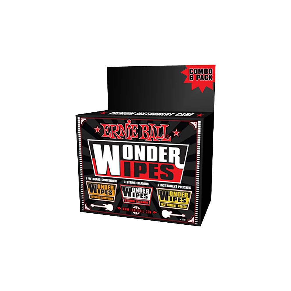 Набор салфеток Ernie Ball Wonder Wipe 6 штук в упаковке 1990₽