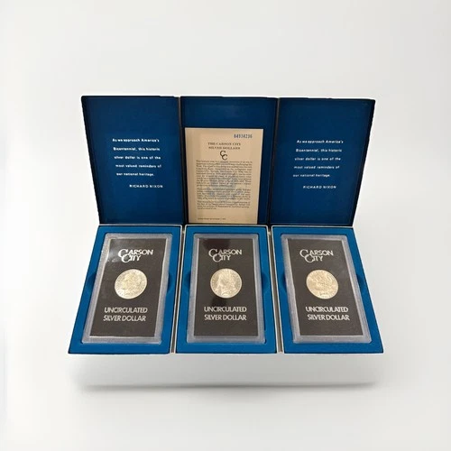 ⭐️ Lot of 3 ⭐️ 1884 Carson City Morgan Silver Dollar $1 Uncirculated