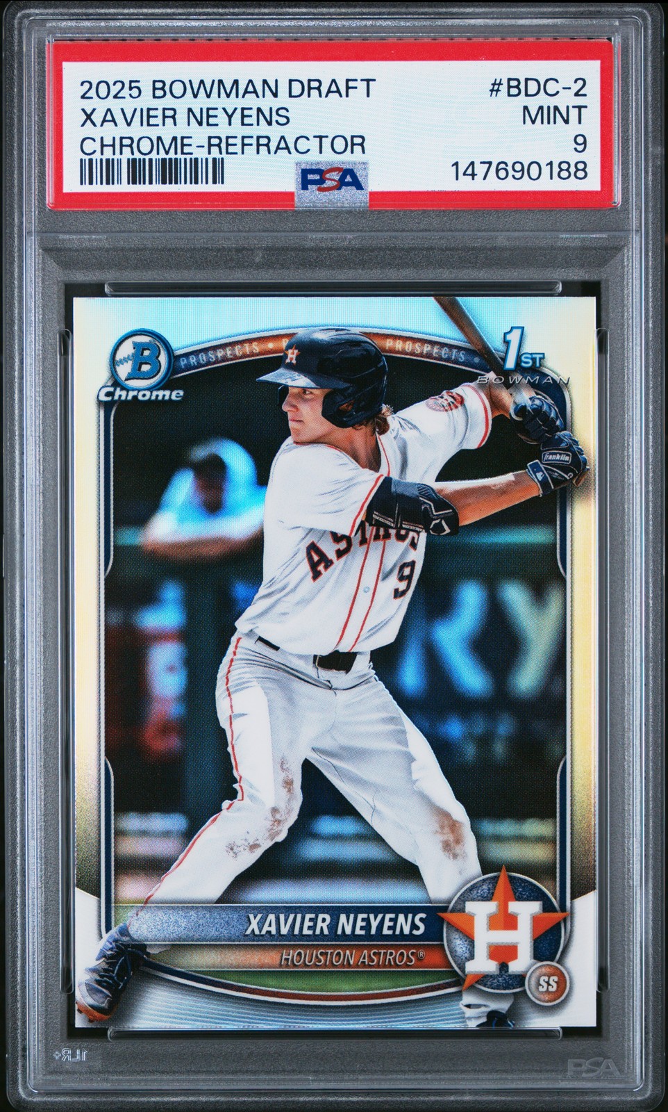 2025 BOWMAN DRAFT CHROME-REFRACTOR #BDC-2 XAVIER NEYENS PSA 9