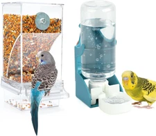 No Mess Bird Water Feeder Dispenser Set Automatic Bird Feeder Transparent Food C