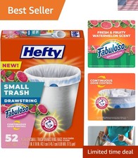 Small 4 Gallon Trash Bags with Fabuloso Watermelon Scent - 52 Disposable Bags