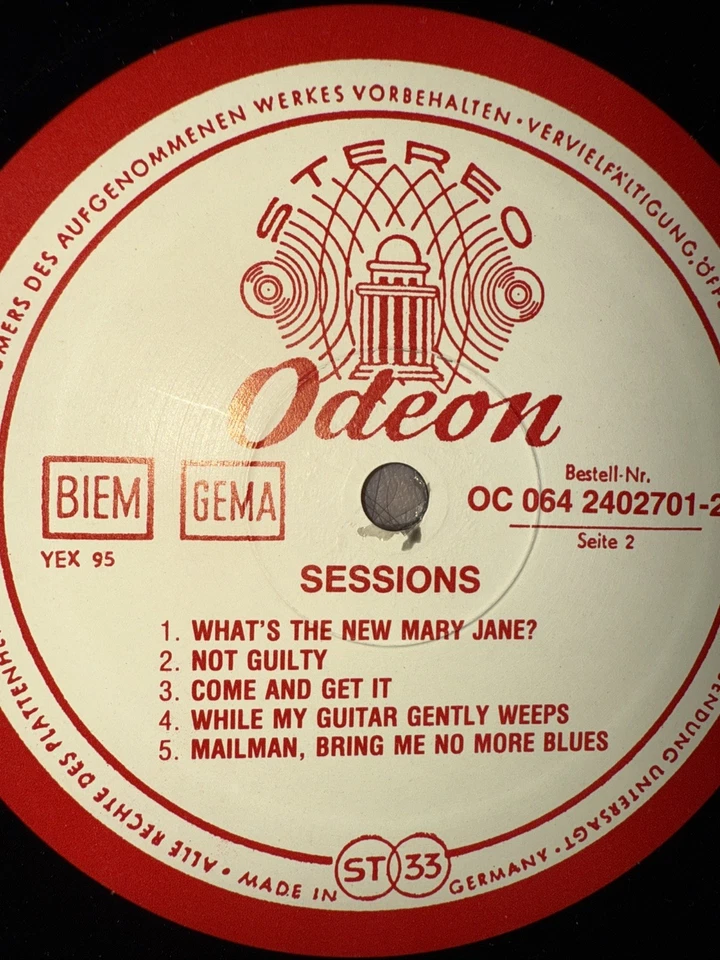 gem min lp and cover Beatles - Sessions Vinyl - Germany Pressing Odeon Label - Image 3 of 4