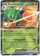 Carta Pokemon Decidueye ex 012/088 ordine perfetto ME03 Holo quasi nuova TCG