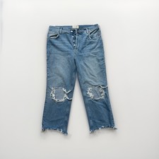 Free People  We The Free  Distressed Button Fly Jeans Women's Size 30 Straight L