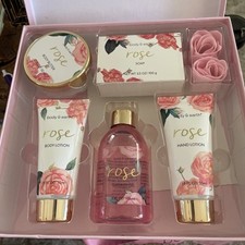 Bath and Body Gift Set for Women, Body and Earth 5 Pcs Rose Spa Gifts for Wom