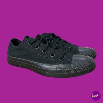 Converse Unisex All Star Low Top Sneaker, Canvas, Monochrome Black, UK 3,5