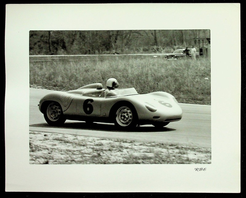 Original 1950's Sports Car Photo Porsche RSK Germany 2.5L Black & White 10x8