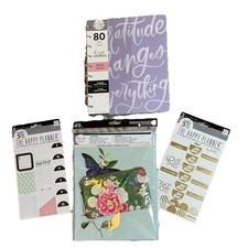 Happy Journal Gratitude 7 X 9.5 Planner Companion Accessory Set Sticker Lot NEW