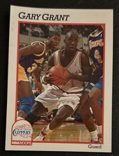 1991-92 NBA Hoops Gary Grant Basketball Card #92 Clippers Guard Poor Creased O/C