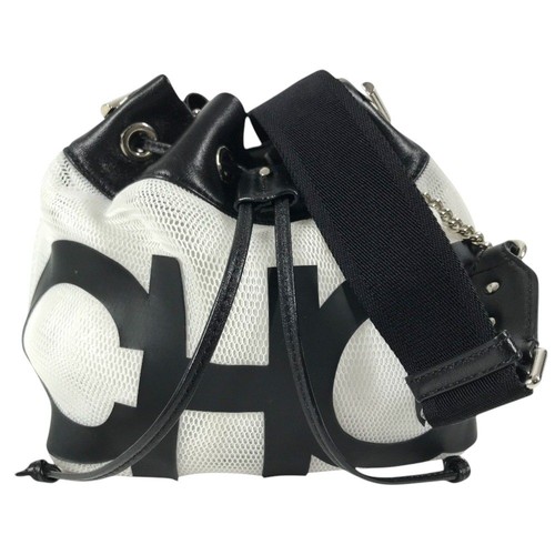 Jimmy Choo JUNO Mesh Crossbody Chain Shoulder Bag Black Used Authentic