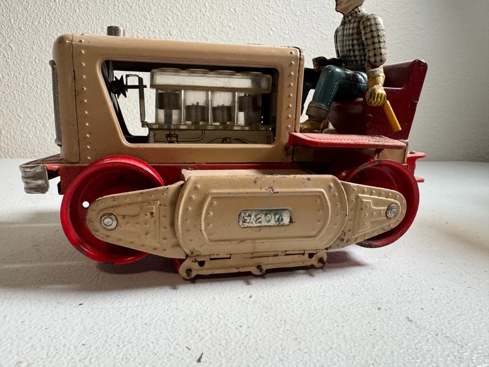 Tractor de pistón iluminado a batería Nomura de colección años 50 Japón Foto 2 de 4