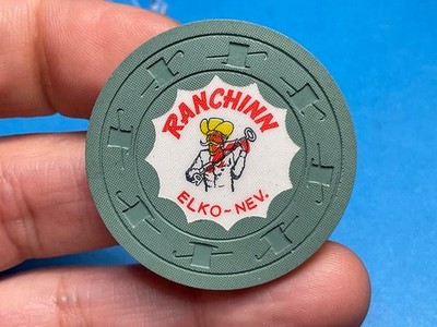 $    RANCHINN   ELKO  NEVADA CASINO ROULETTE CHIP    -Z-3960