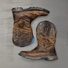 Rocky Carbon 6 Men's Pull on Work Boots Brown Leather Square Toe Size 10W