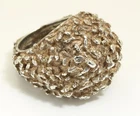 Vintage Handmade Sterling Silver Modernist Brutalist Organic Dome Ring 18.3g Sz6