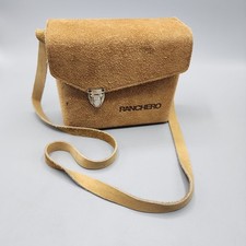 Vintage Genuine Ranchero Cowhide Camera Case R-600 Brown Felt Inside Made in USA