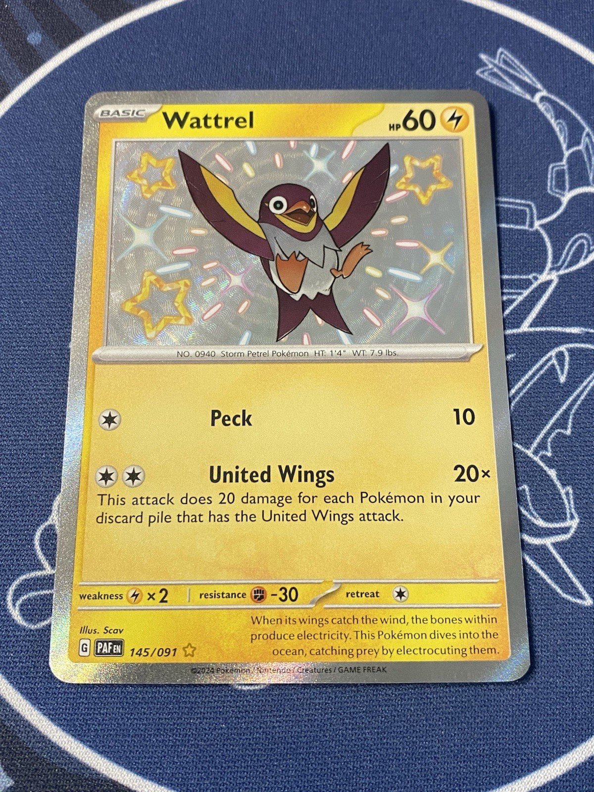 Wattrel 145/091 Shiny Rare Paldean Fates Pokémon TCG PAF NM