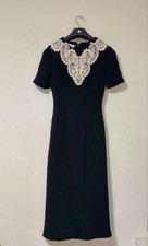 GUCCI Black XS Dress Solid Color Slim Fit Women's Fashion
