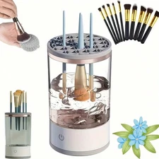 3-in-1 Automatic Makeup Brush Cleaner – Electric Fast Deep-Clean & Drying Tool