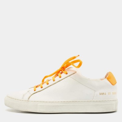 Common Projects White Leather Achilles Low Top Sneakers Size 37