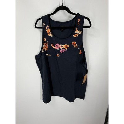 Vans Men's Hilby Tank Top Sleeveless Tropical Shirt Plant Leaf Gym Sz XL New